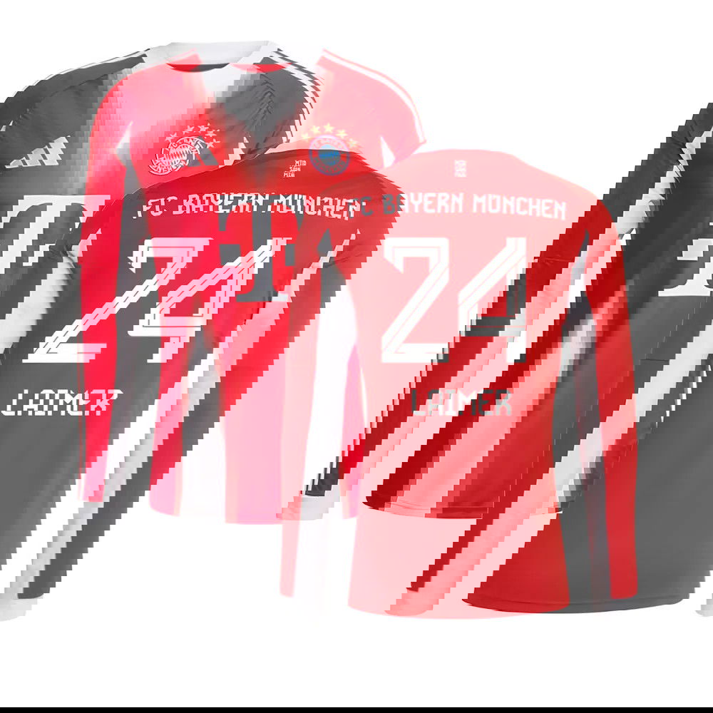 2025-2026 Bayern Munich Long Sleeve Home Shirt (Laimer 24)