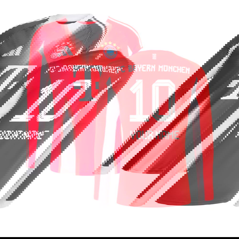 2025-2026 Bayern Munich Long Sleeve Home Shirt (Your Name)