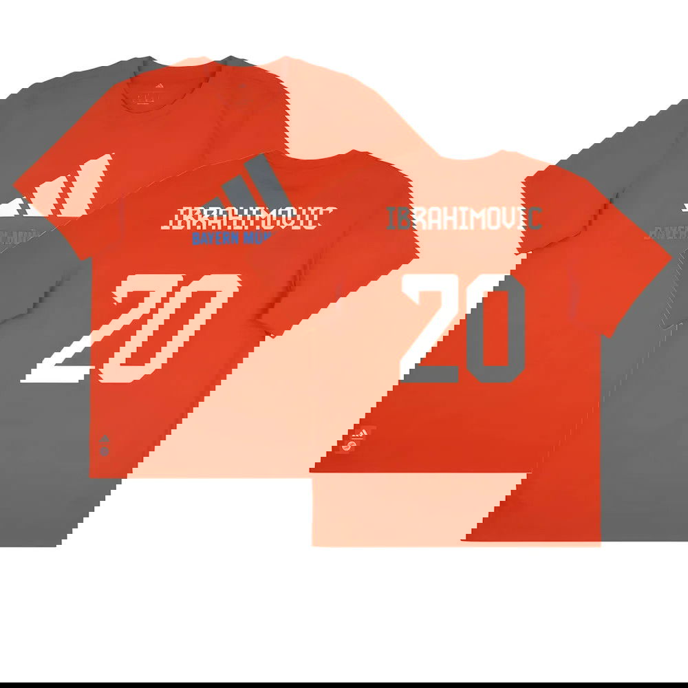 2025-2026 Bayern Munich Seasonal Graphic Tee (Red) (Ibrahimovic 20)