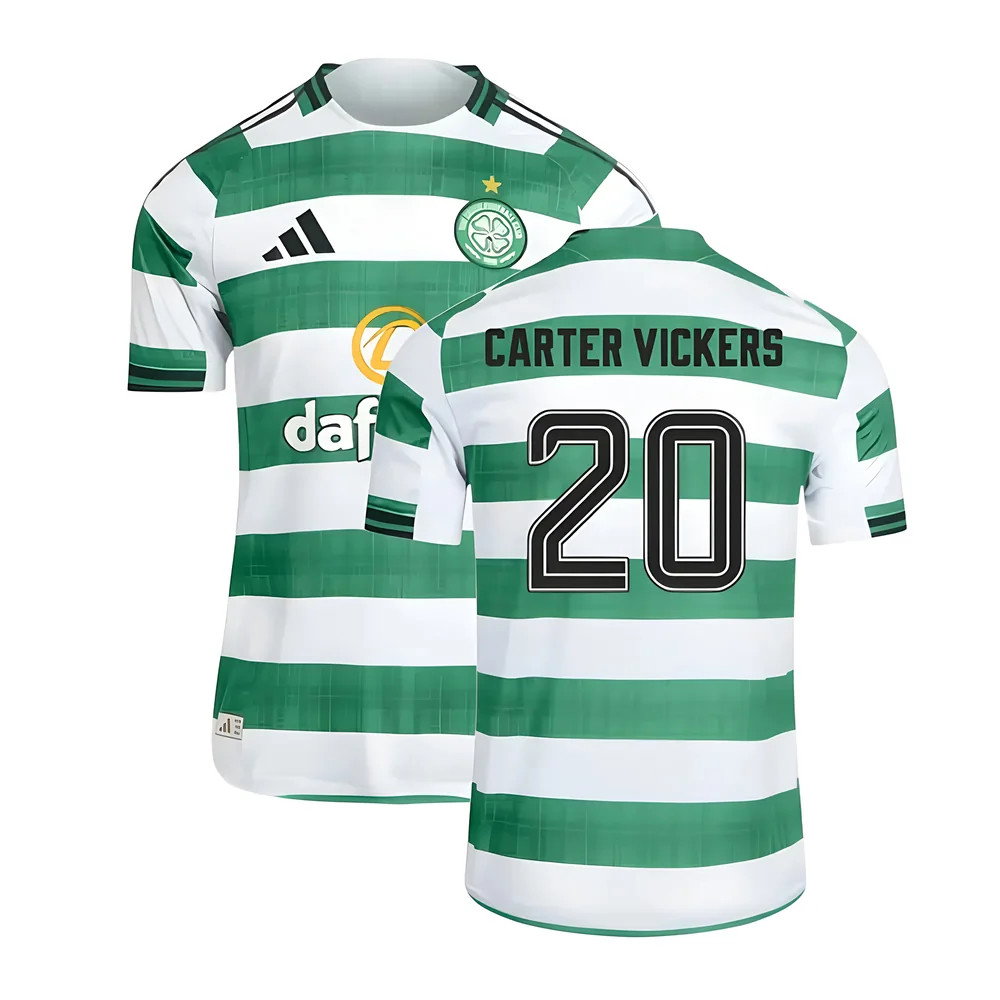 2025-2026 Celtic Authentic Home Shirt (Carter Vickers 20)