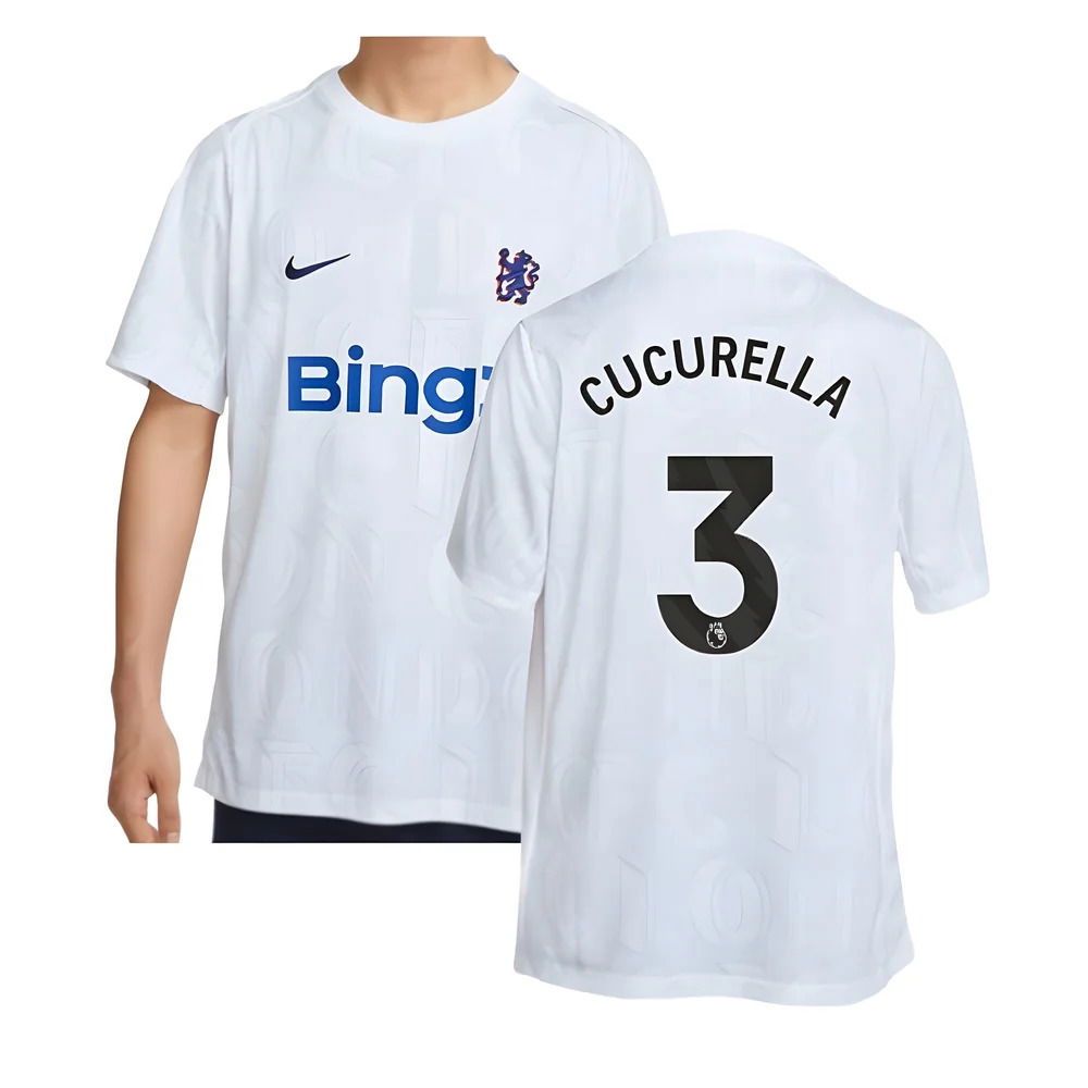 2025-2026 Chelsea Academy Pro Pre-Match Football Top (White) (Cucurella 3)