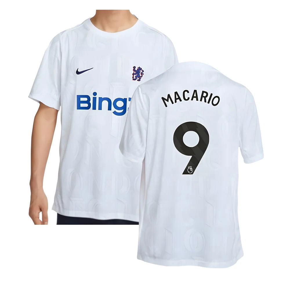 2025-2026 Chelsea Academy Pro Pre-Match Football Top (White) (Macario 9)