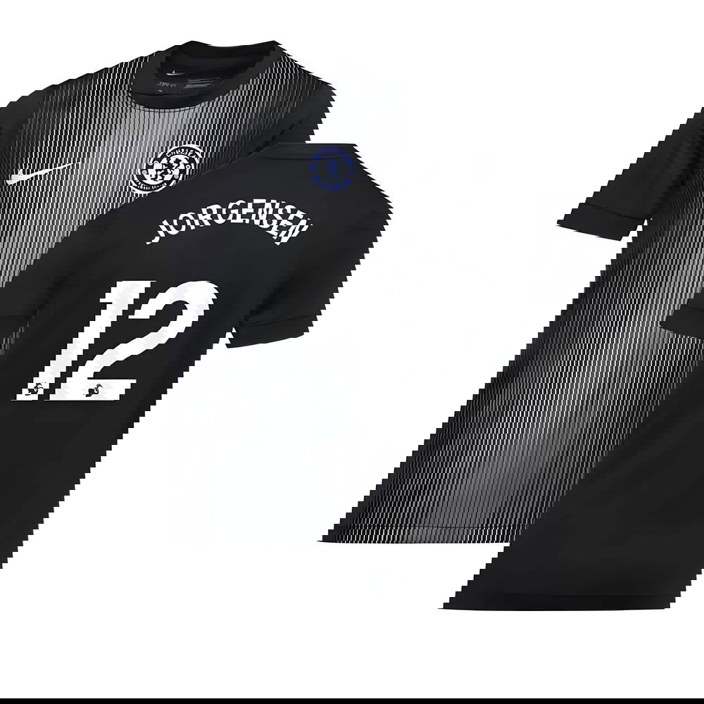 2025-2026 Chelsea Home Goalkeeper Shirt (Black) - Kids (Jorgensen 12)