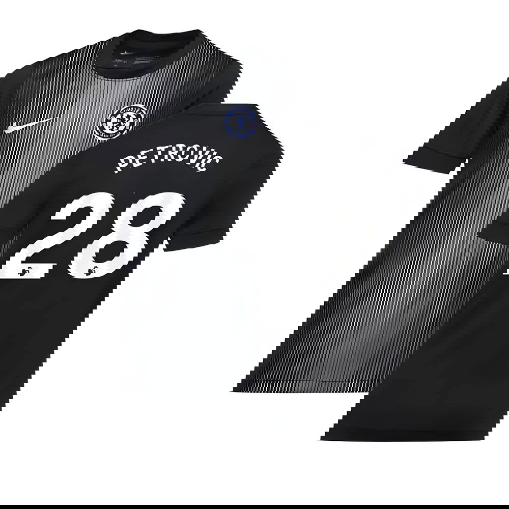 2025-2026 Chelsea Home Goalkeeper Shirt (Black) - Kids (Petrovic 28)