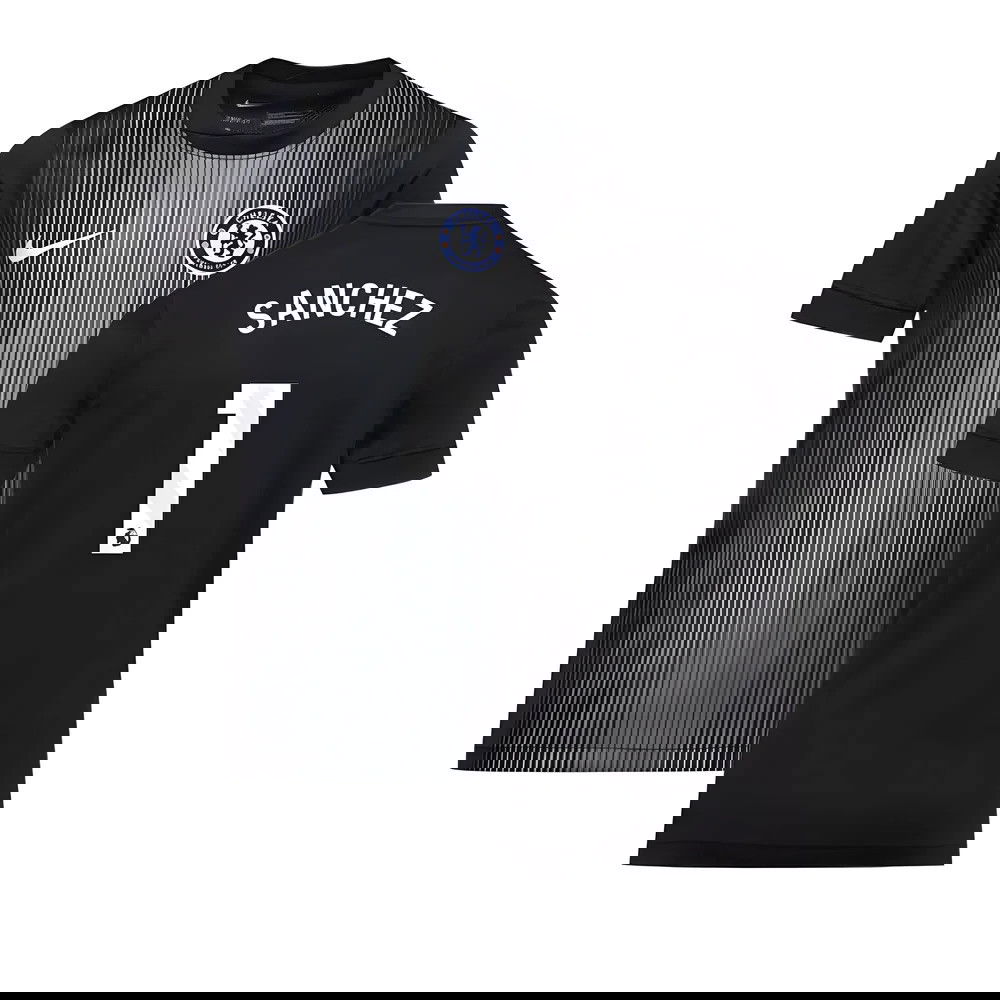 2025-2026 Chelsea Home Goalkeeper Shirt (Black) - Kids (Sanchez 1)