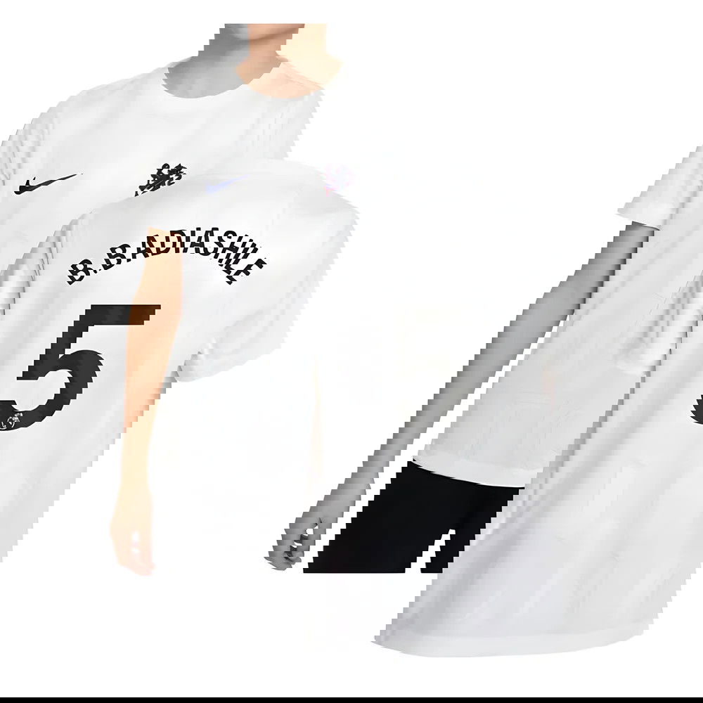 2025-2026 Chelsea Pre-Match Shirt (White) - Kids (B.Badiashile 5)