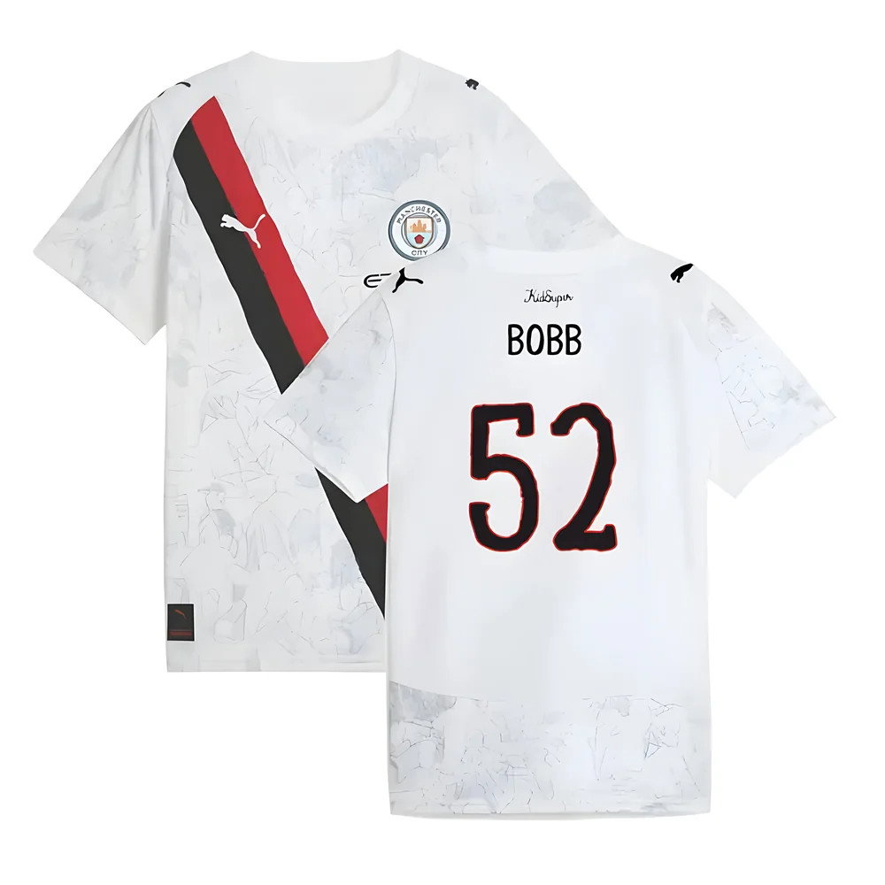 2025-2026 KIDSUPER x Manchester City CWC Away Shirt (White) - Kids (Bobb 52)