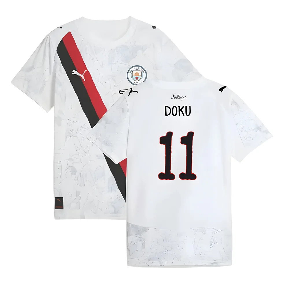 2025-2026 KIDSUPER x Manchester City CWC Away Shirt (White) - Kids (Doku 11)