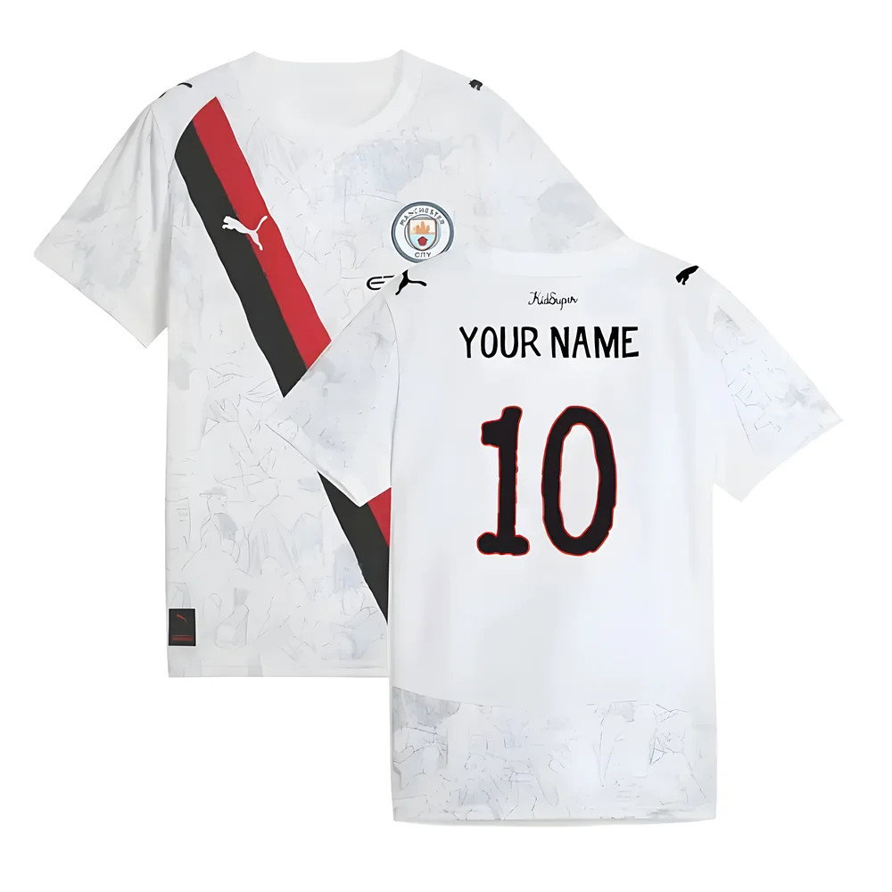 2025-2026 KIDSUPER x Manchester City CWC Away Shirt (White) - Kids (Your Name)