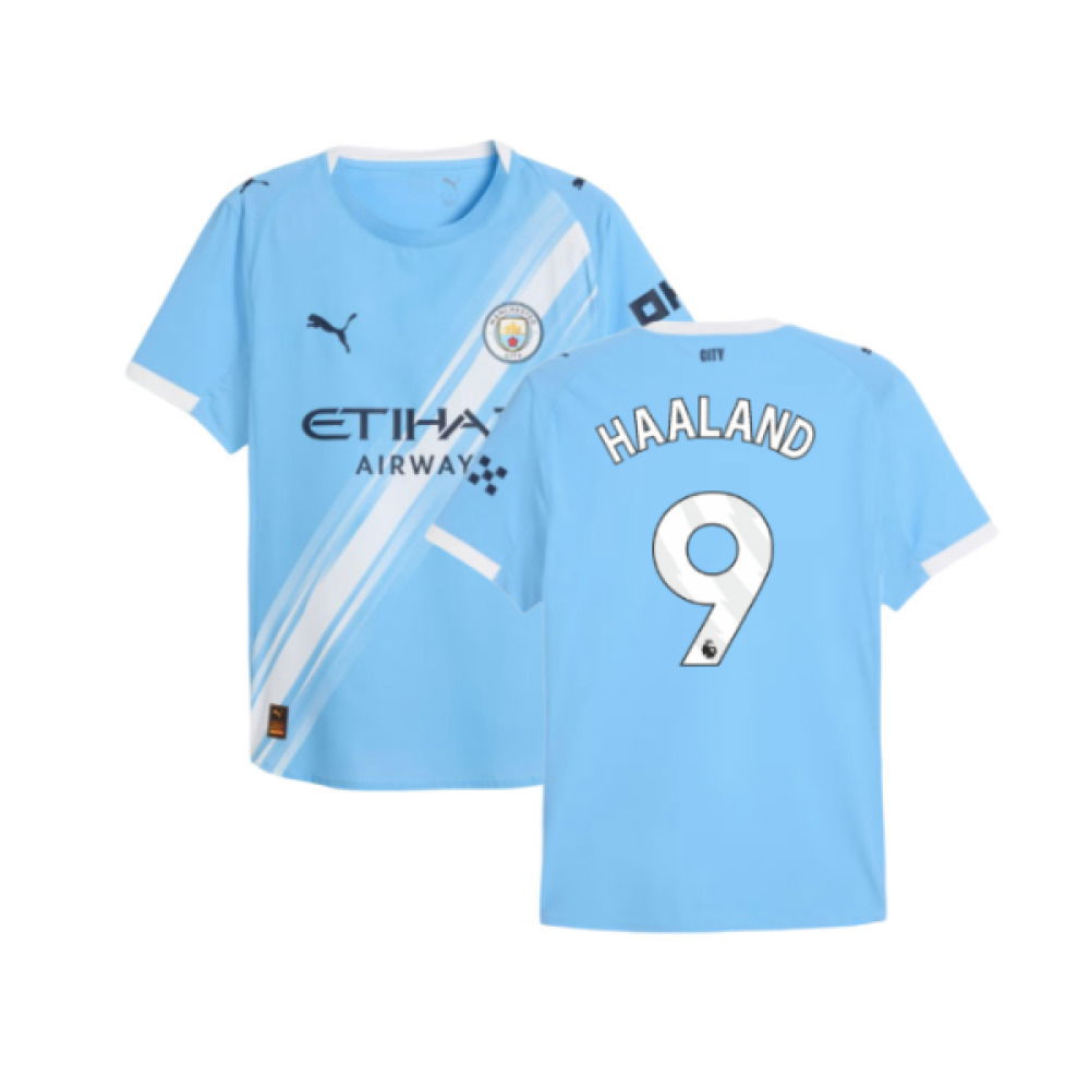 2025-2026 Man City Authentic Home Shirt (Haaland 9)