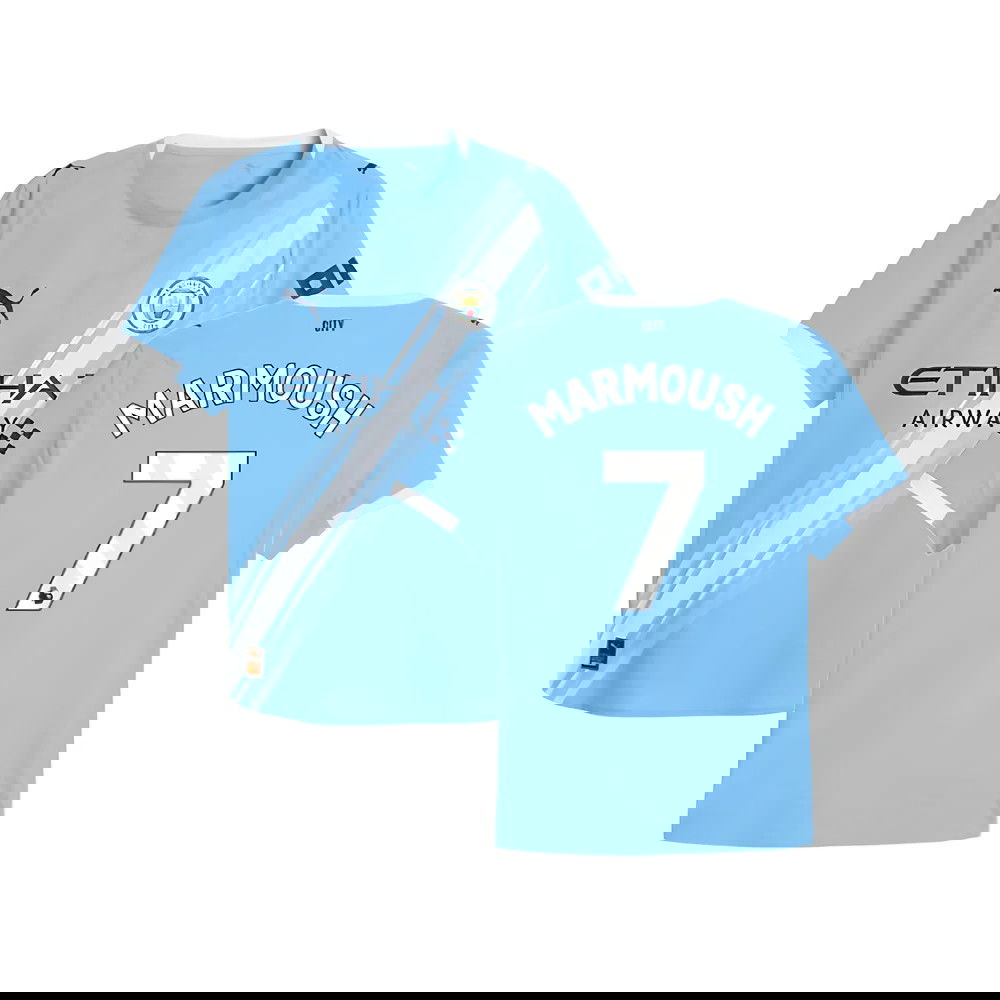 2025-2026 Man City Authentic Home Shirt (Marmoush 7)