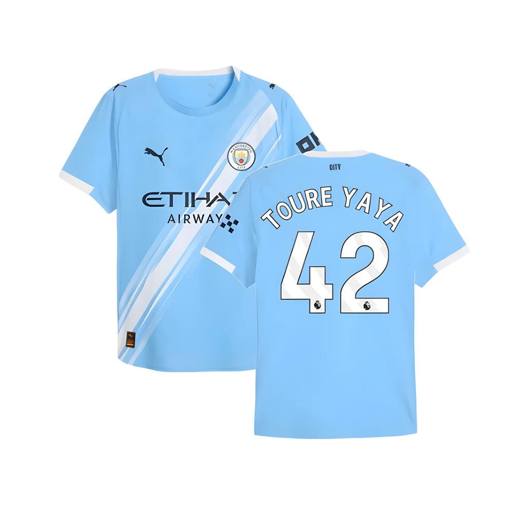 2025-2026 Man City Authentic Home Shirt (Toure Yaya 42)