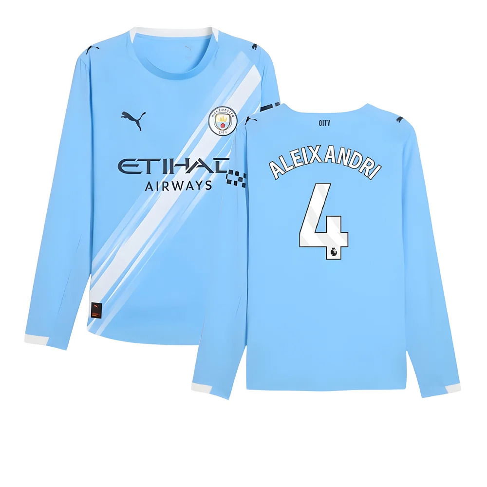 2025-2026 Man City Authentic Long Sleeve Home Shirt (Aleixandri 4)