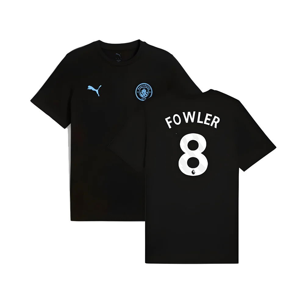 2025-2026 Man City FtblESS Tee (Black) (Fowler 8)
