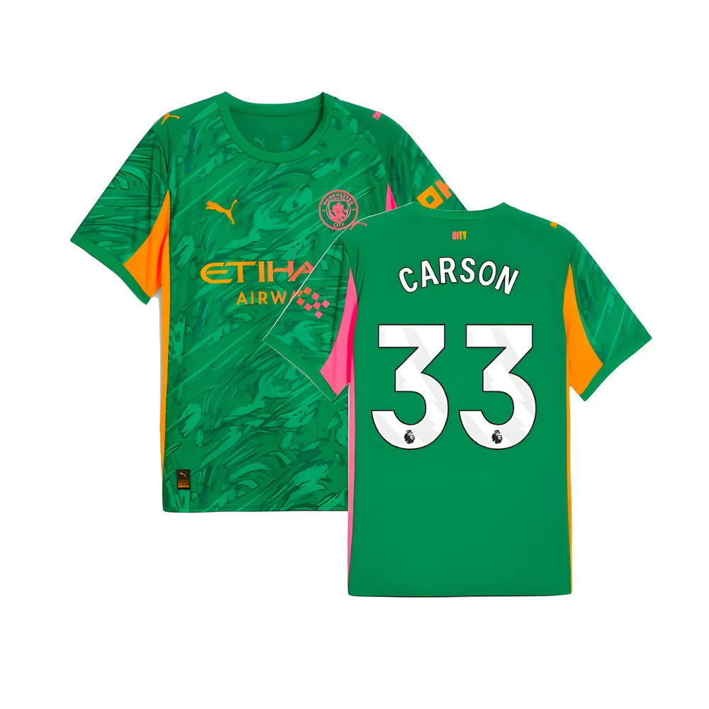 2025-2026 Man City Goalkeeper Away Shirt (Green) (Carson 33)