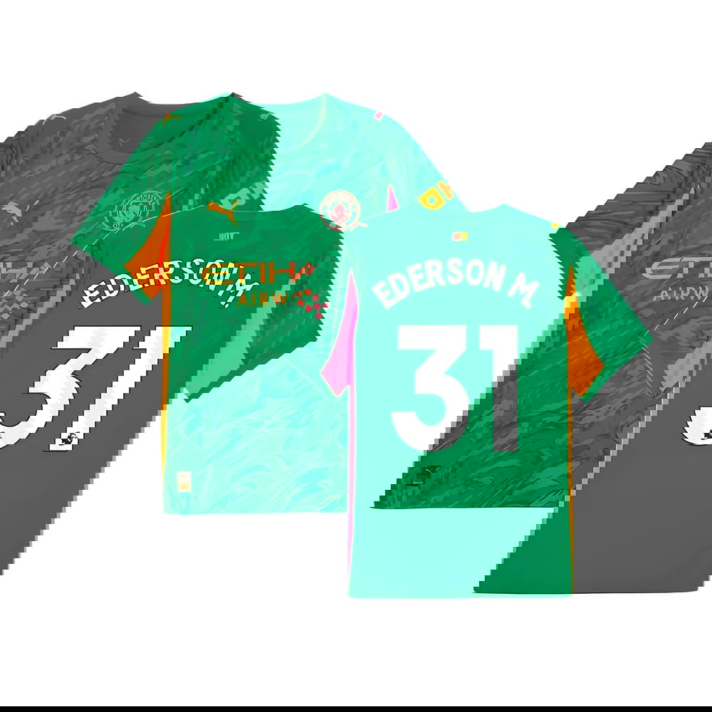 2025-2026 Man City Goalkeeper Away Shirt (Green) (Ederson M. 31)