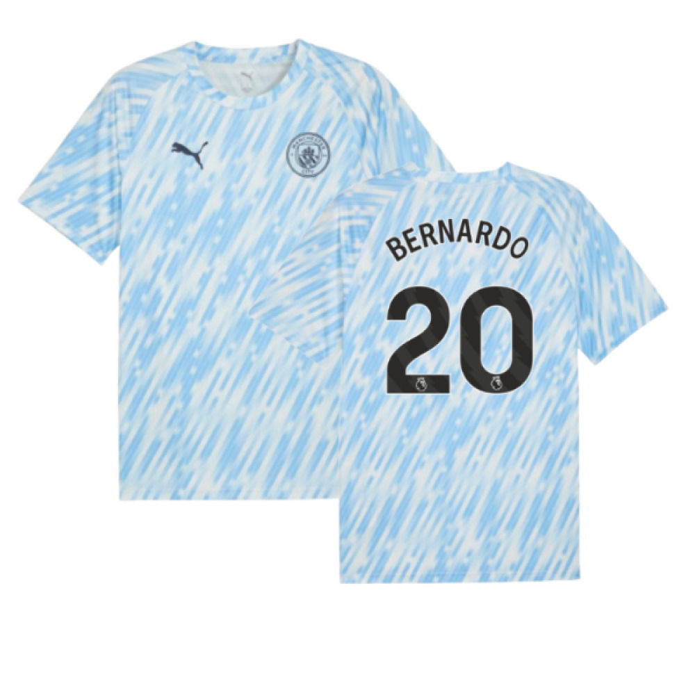 2025-2026 Man City Warm Up Jersey (Silver Sky) (Bernardo 20)