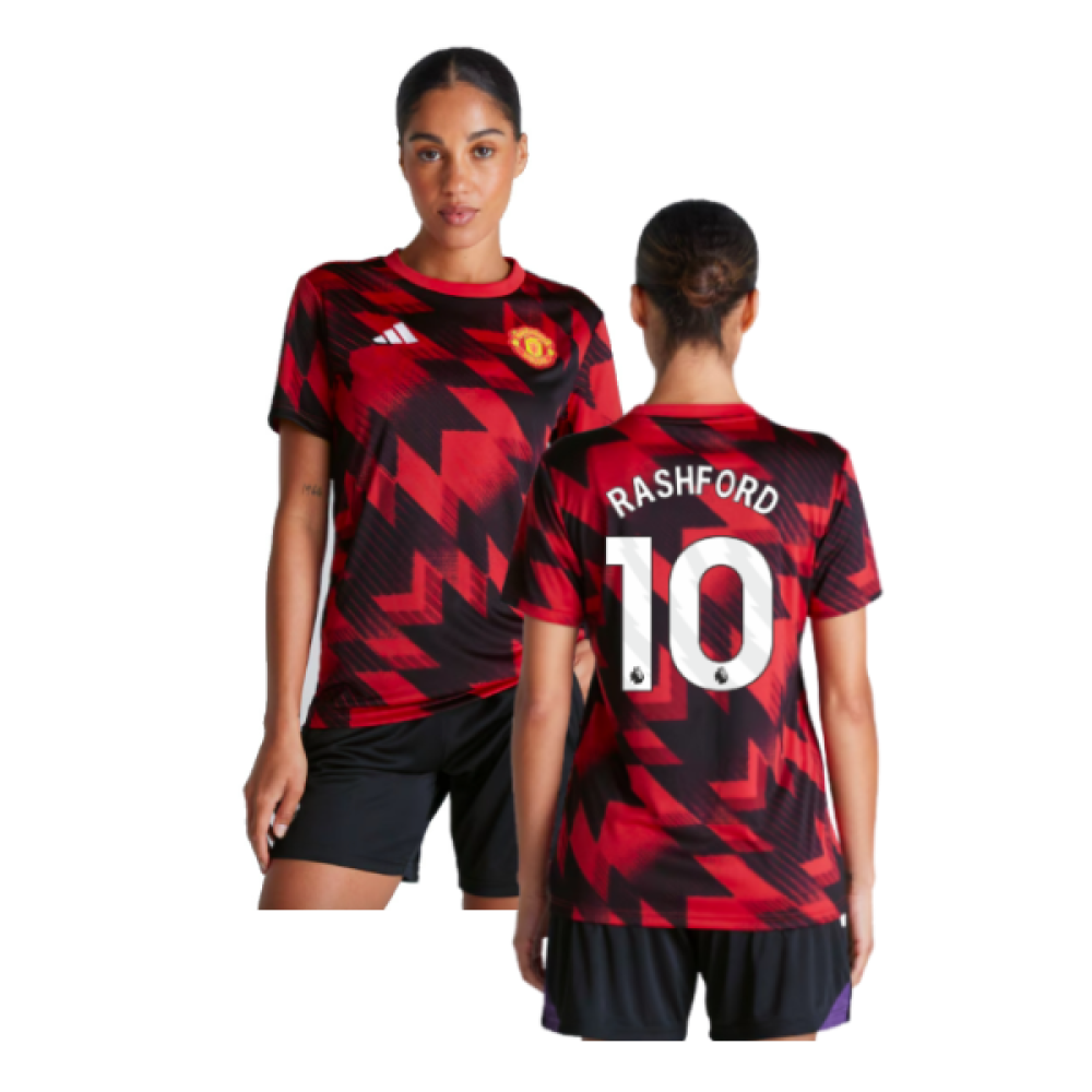 2025-2026 Man Utd Pre-Match Shirt (Red) - Womens (Rashford 10)