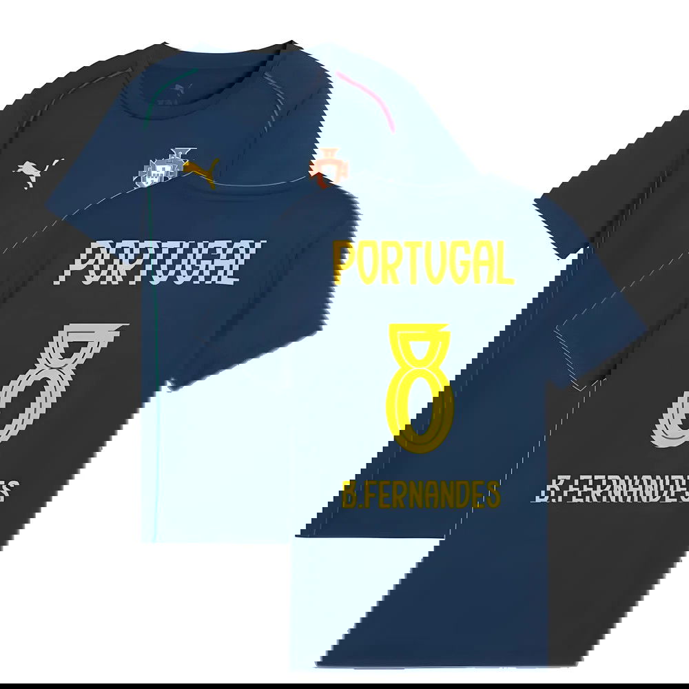 2025-2026 Portugal Casuals Tee (Persian Blue) - Kids (B.Fernandes 8)