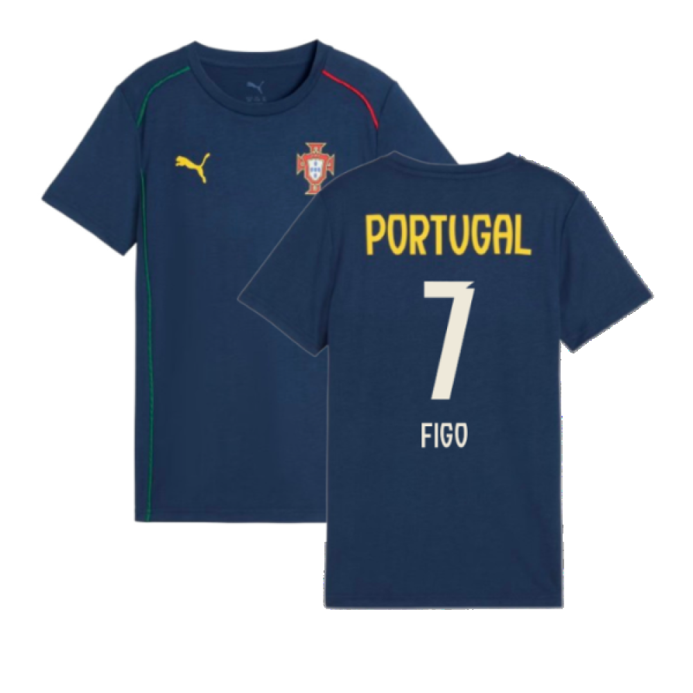 2025-2026 Portugal Casuals Tee (Persian Blue) - Kids (Figo 7)
