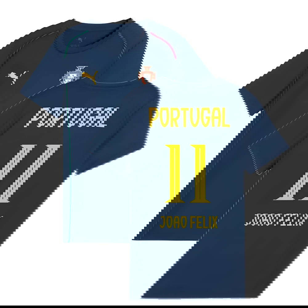 2025-2026 Portugal Casuals Tee (Persian Blue) - Kids (Joao Felix 11)