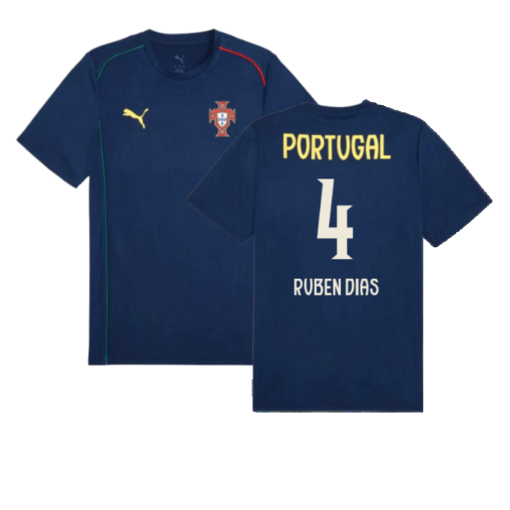 2025-2026 Portugal Casuals Tee (Persian Blue) (Ruben Dias 4)