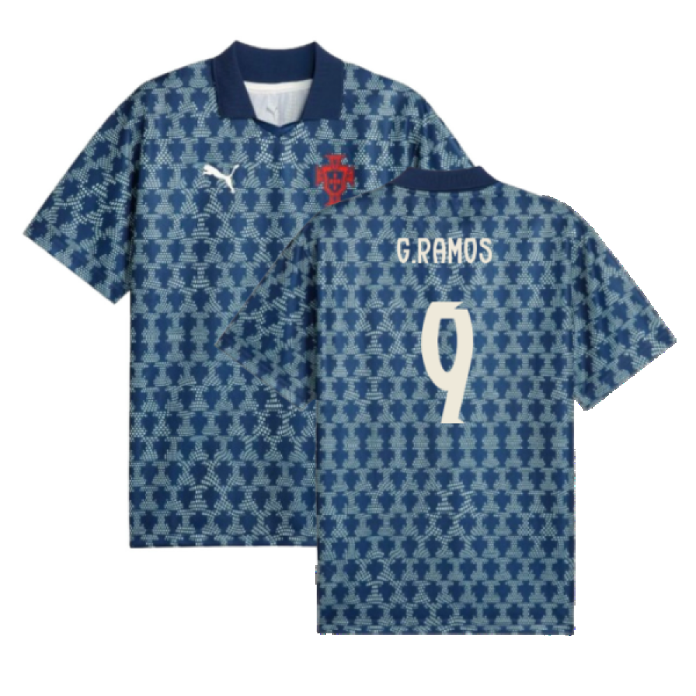 2025-2026 Portugal ftblNRGY+ Retro Jersey (Persian Blue) (G.Ramos 9)