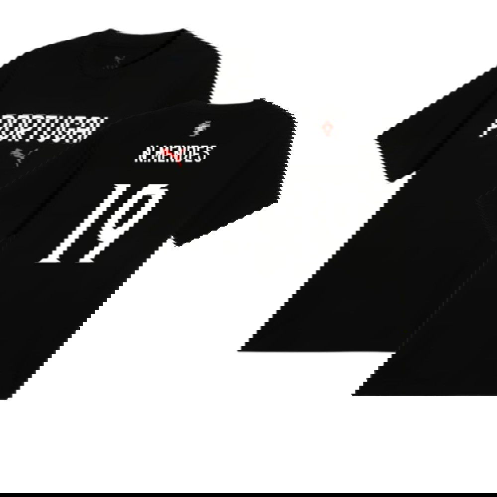2025-2026 Portugal ftblNRGY Tee (Black) (N.Mendes 19)