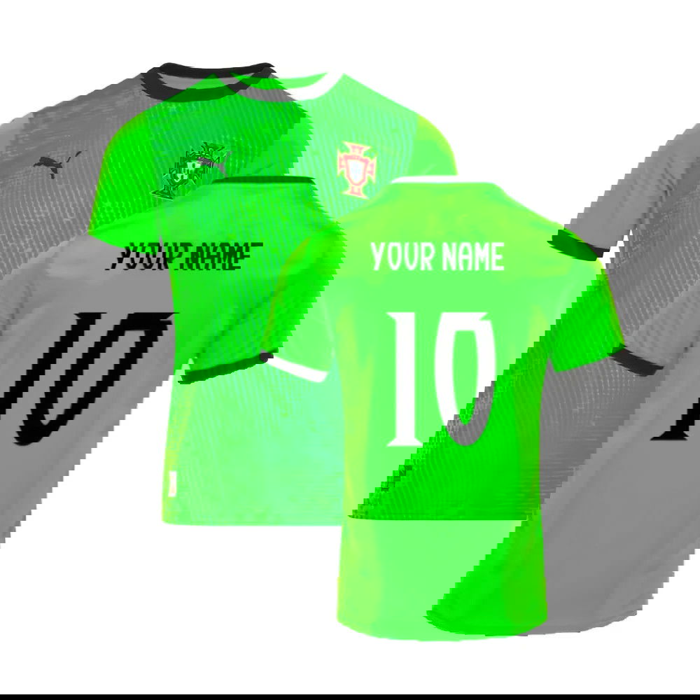 2025-2026 Portugal Home Goalkeeper Shirt (Green) (Your Name)
