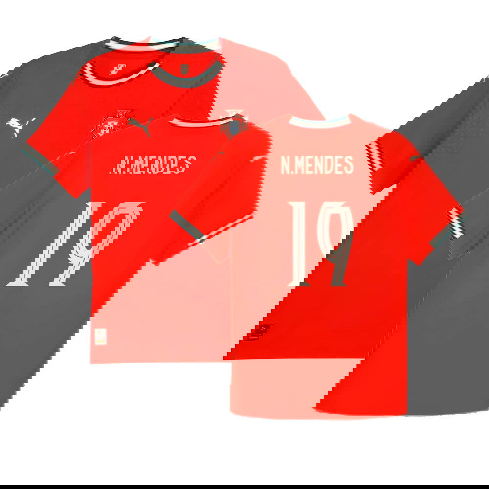 2025-2026 Portugal Home Shirt (N.Mendes 19)