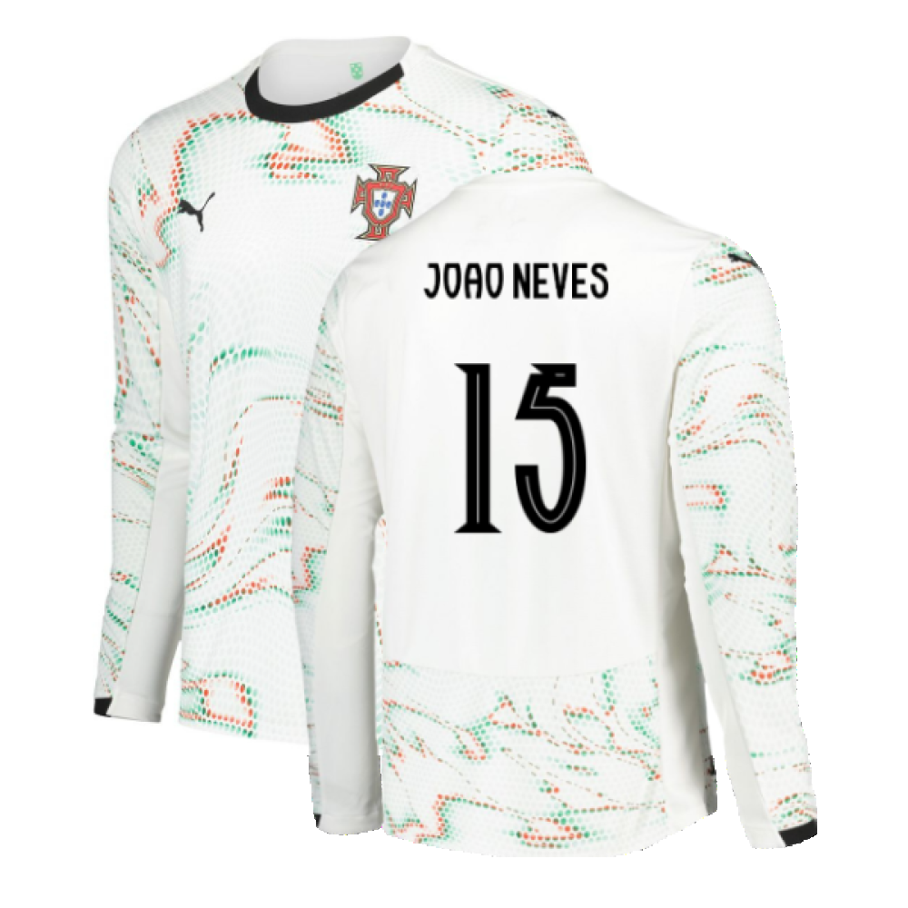 2025-2026 Portugal Long Sleeve Away Shirt (Joao Neves 15)