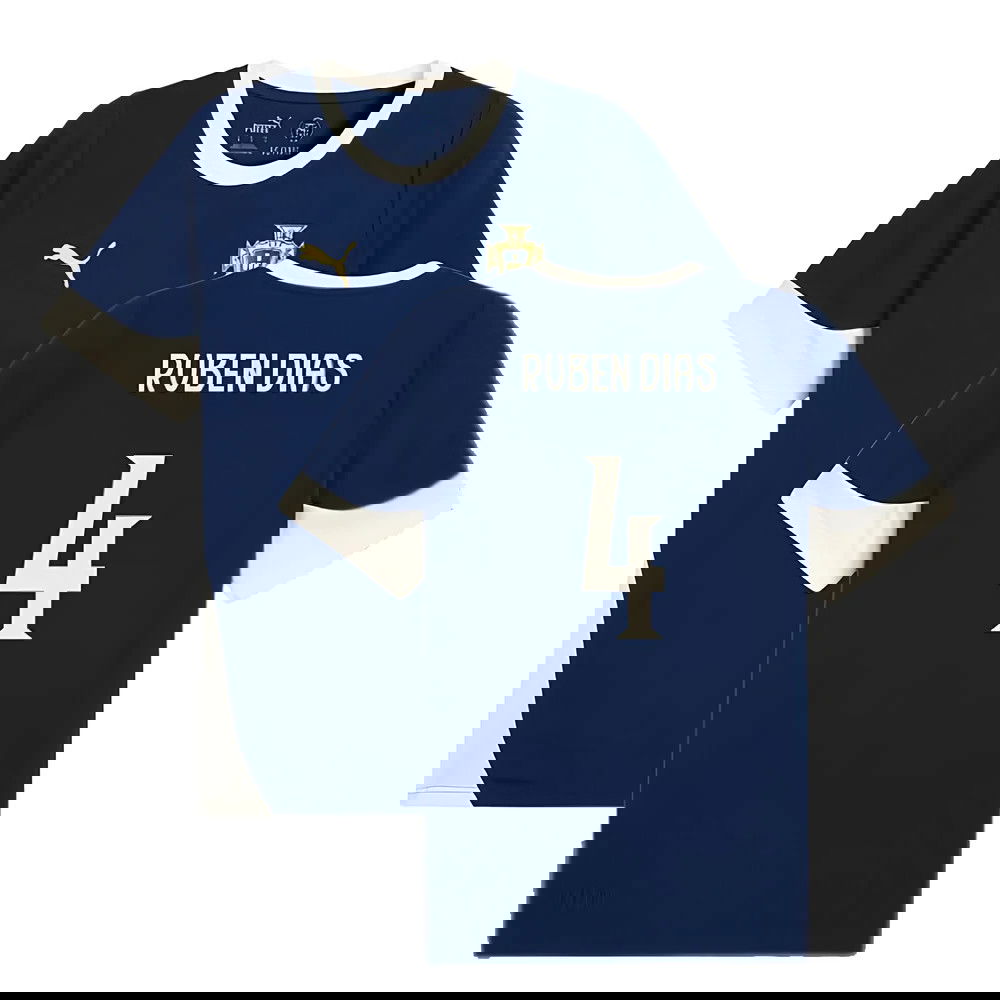 2025-2026 Portugal Training Jersey (Persian Blue) (Ruben Dias 4)