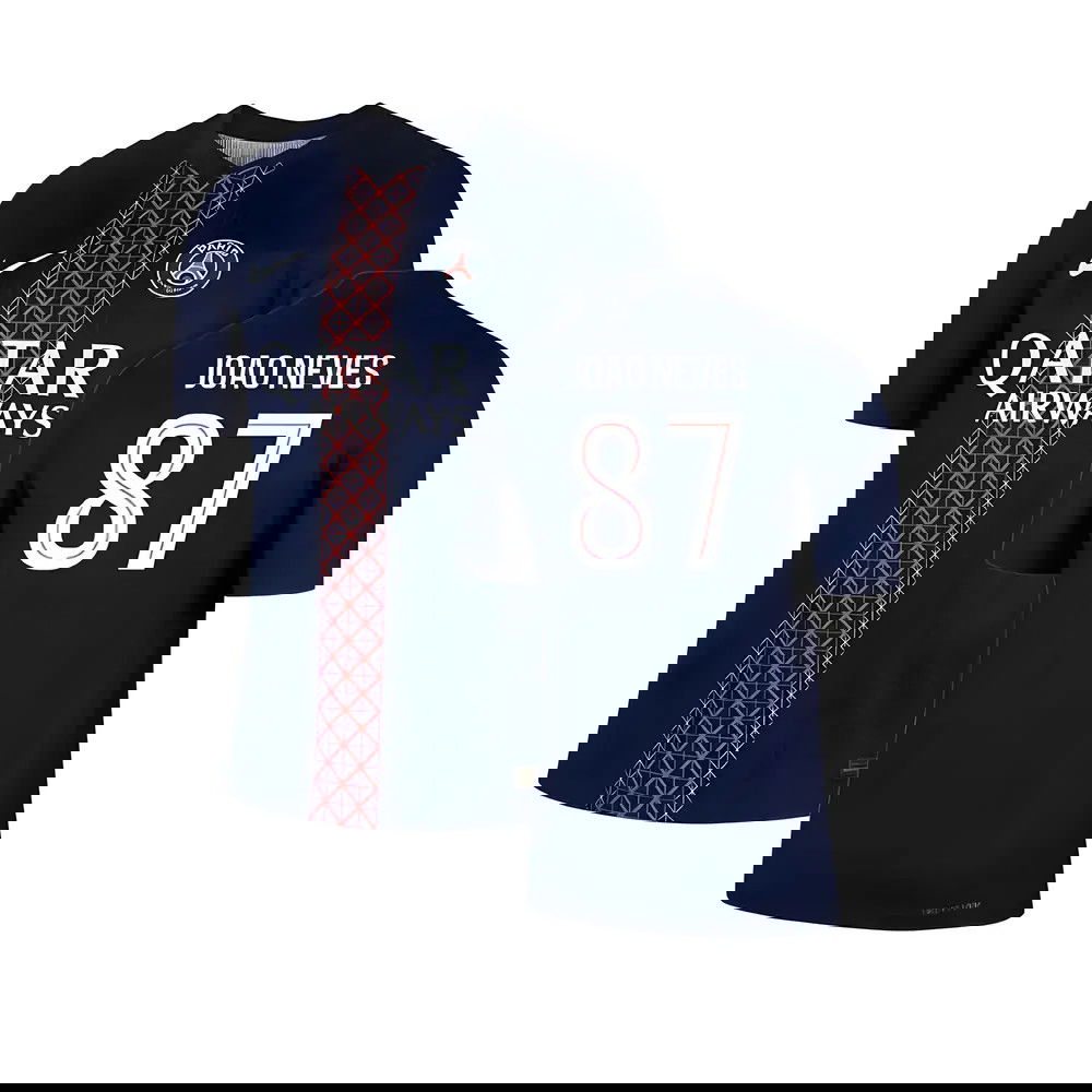 2025-2026 PSG Home Dri-Fit ADV Authentic Shirt (Joao Neves 87)