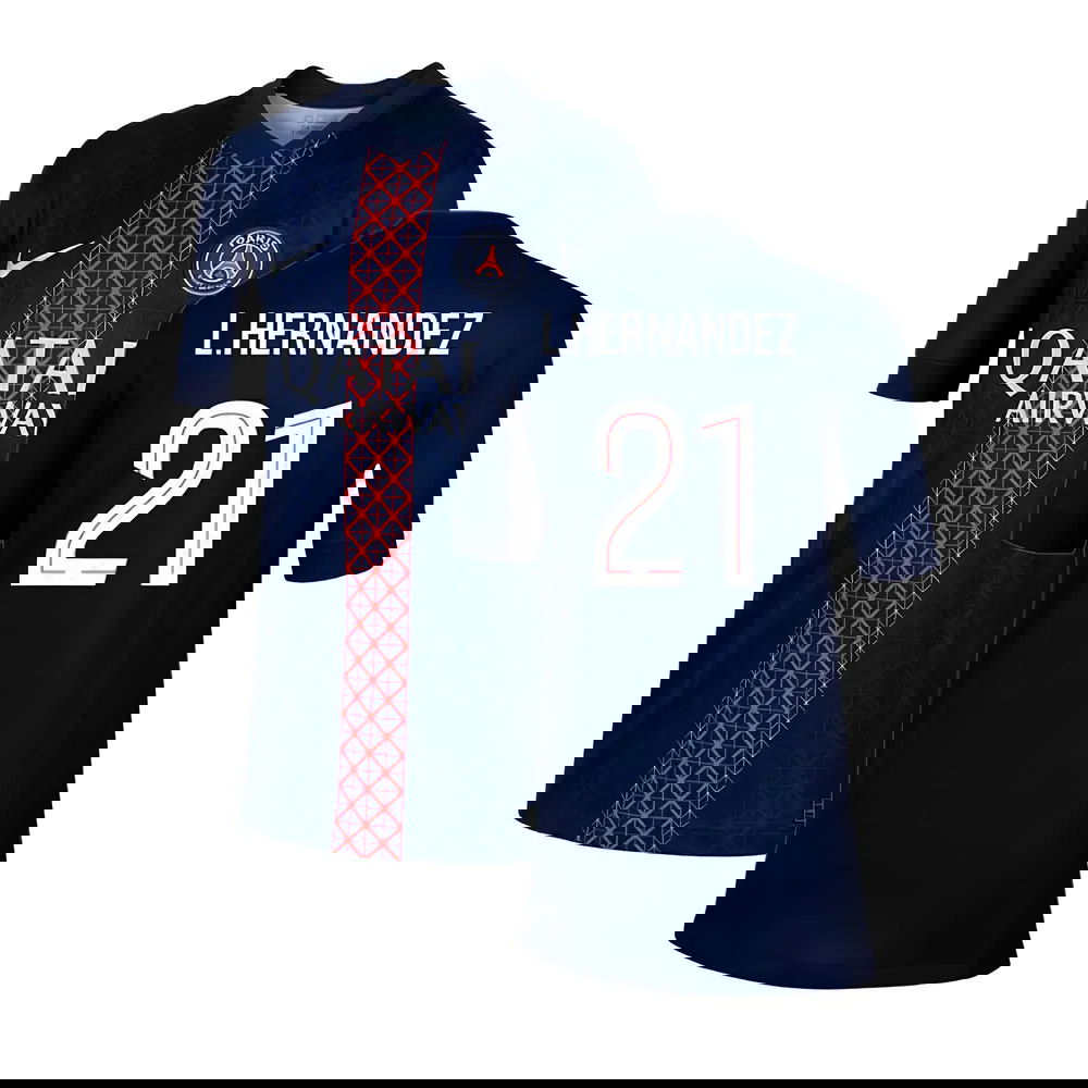 2025-2026 PSG Paris Saint Germain Home Shirt (Kids) (L.Hernandez 21)
