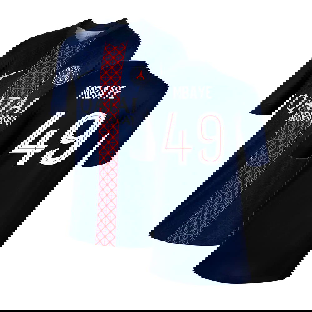 2025-2026 PSG Paris Saint Germain Home Shirt (Kids) (Mbaye 49)