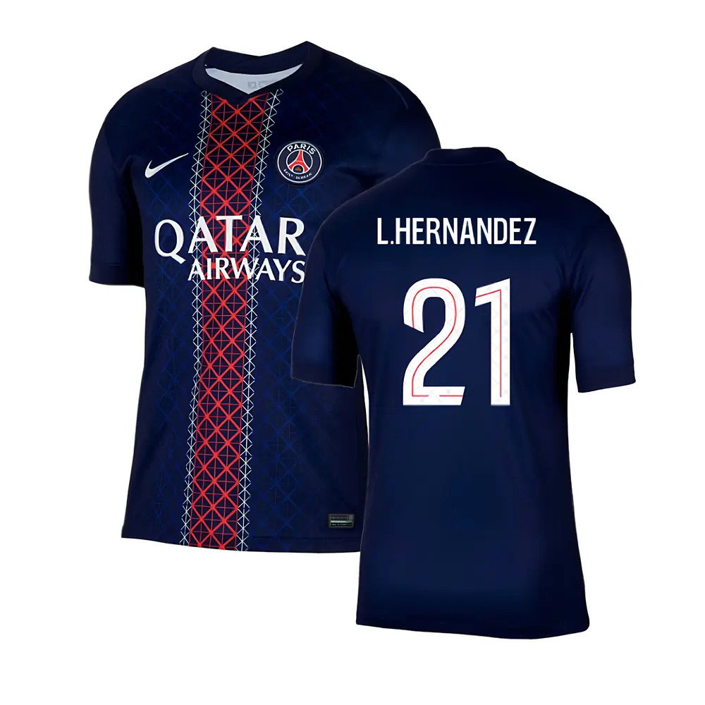 2025-2026 PSG Paris Saint Germain Home Shirt (L.Hernandez 21)