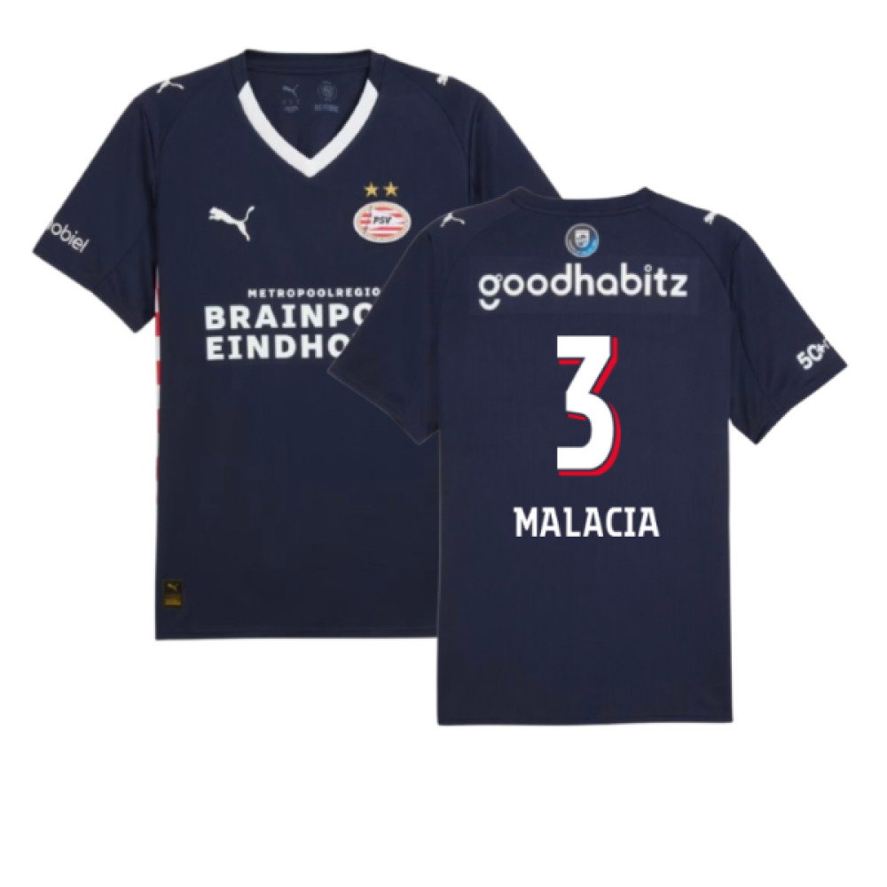 2025-2026 PSV Eindhoven Away Shirt (Malacia 3)