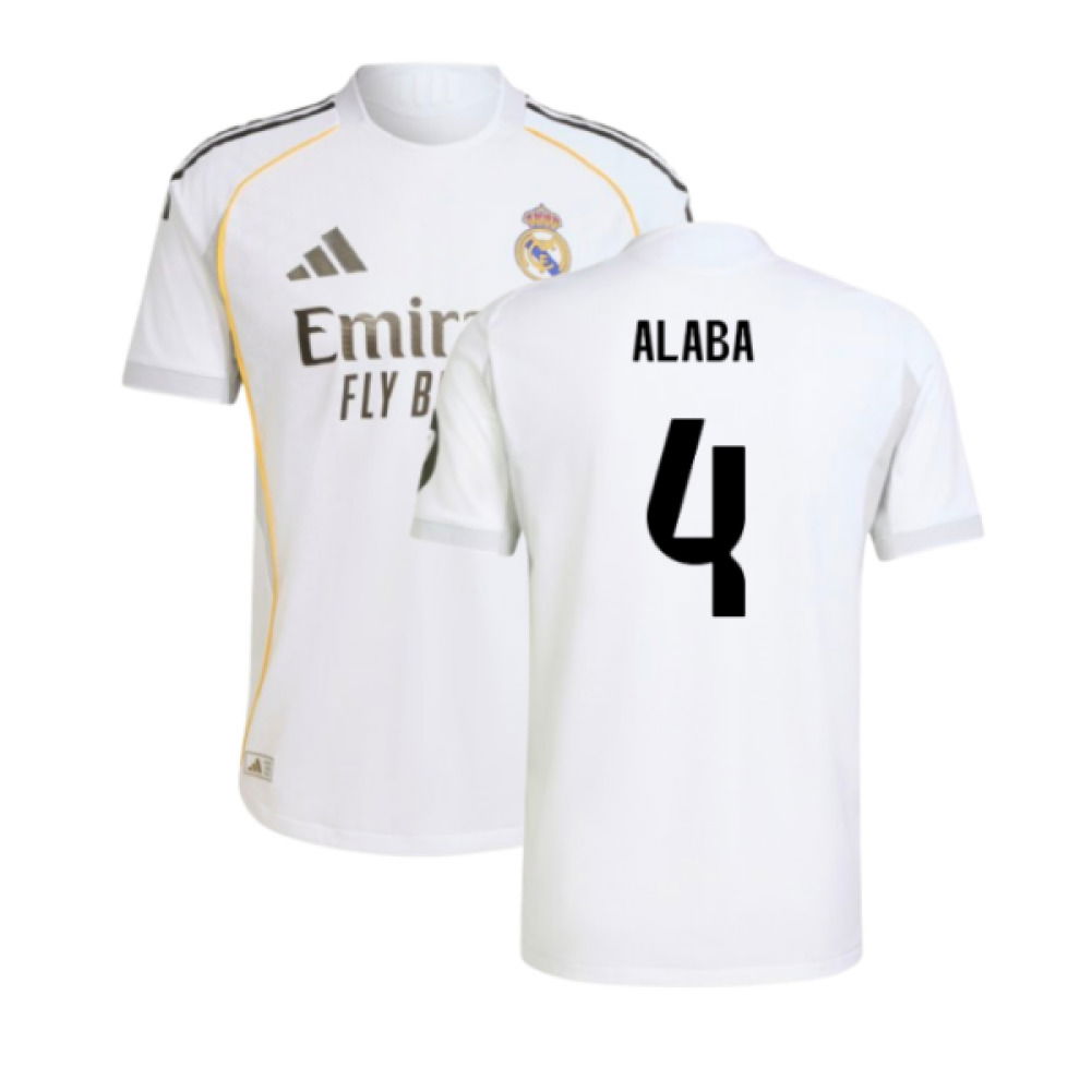 2025-2026 Real Madrid Authentic Home Shirt (Alaba 4)