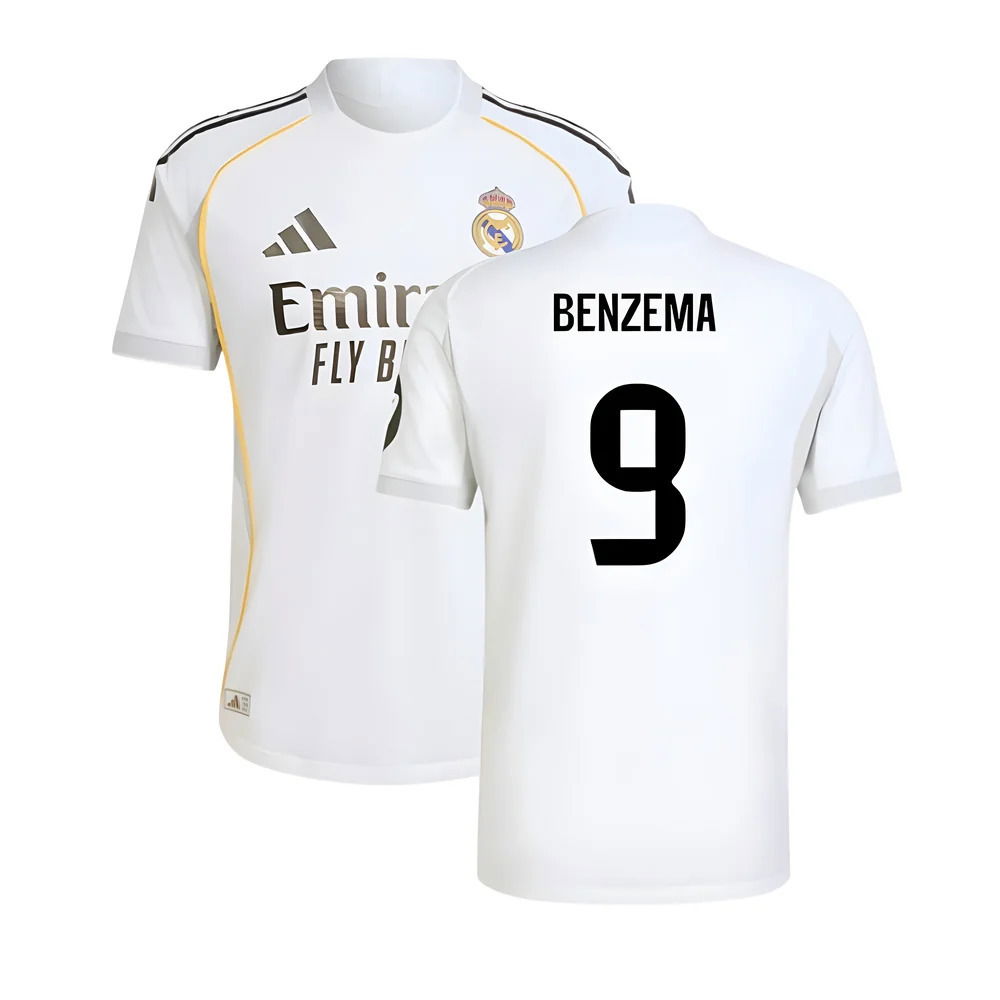 2025-2026 Real Madrid Authentic Home Shirt (Benzema 9)