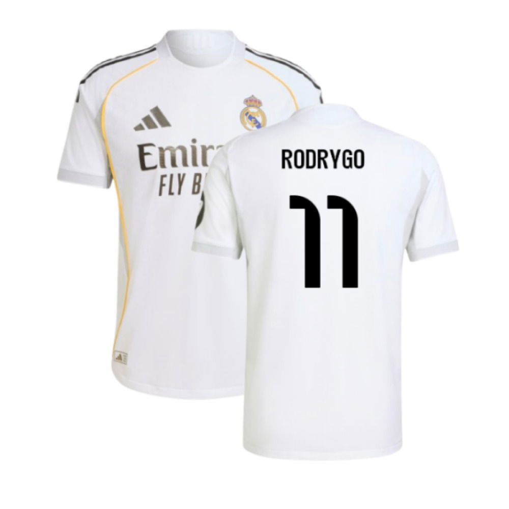 2025-2026 Real Madrid Authentic Home Shirt (Rodrygo 11)