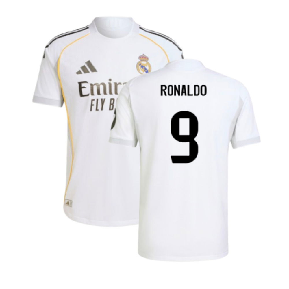 2025-2026 Real Madrid Authentic Home Shirt (Ronaldo 9)