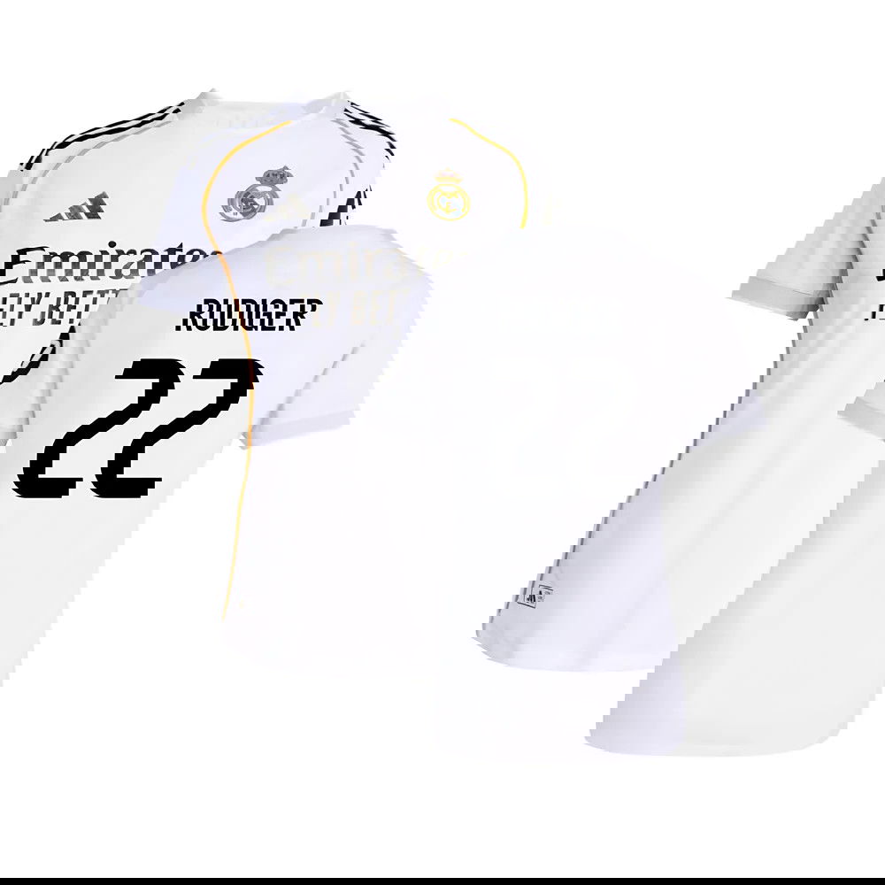 2025-2026 Real Madrid Authentic Home Shirt (Womens) (Rudiger 22)