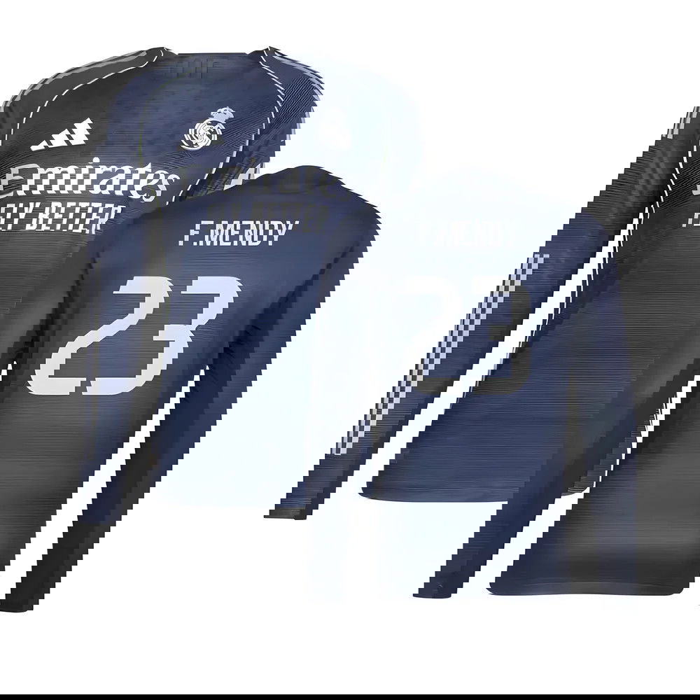 2025-2026 Real Madrid Authentic Long Sleeve Away Shirt (F.Mendy 23)