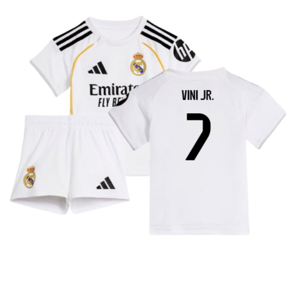 2025-2026 Real Madrid Home Baby Kit (Vini Jr. 7)