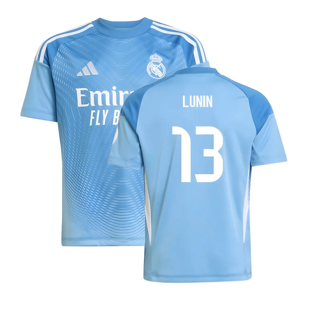 2025-2026 Real Madrid Home Goalkeeper Shirt (Blue) - Kids (Lunin 13)