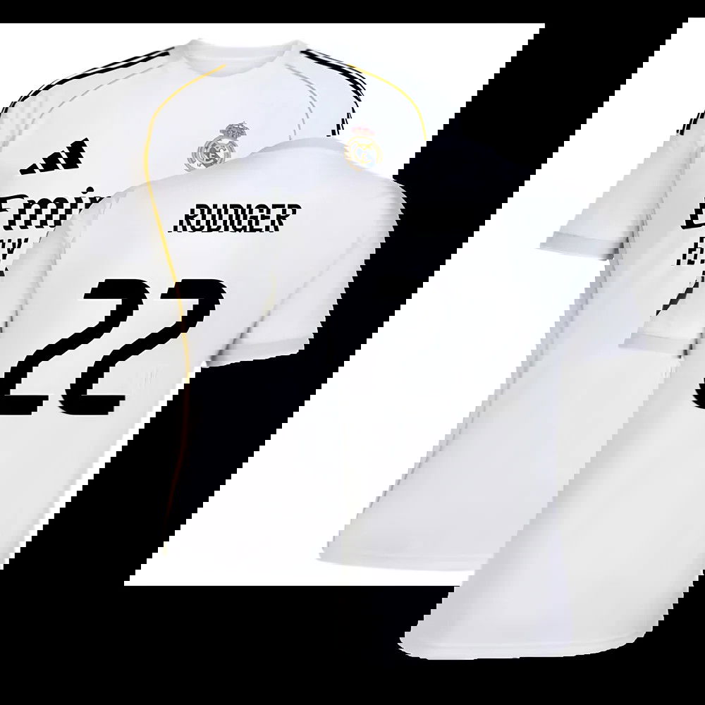 2025-2026 Real Madrid Home Shirt (Rudiger 22)