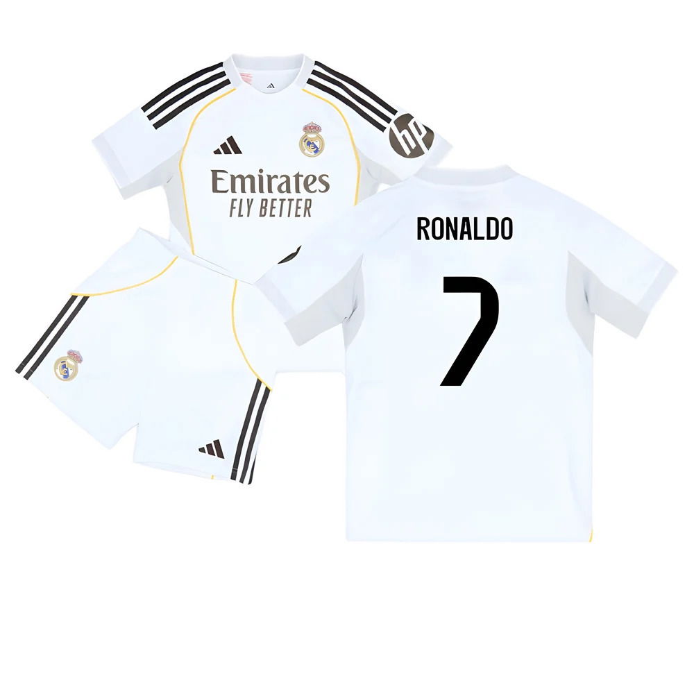 2025-2026 Real Madrid Home Youth Kit (Ronaldo 7)
