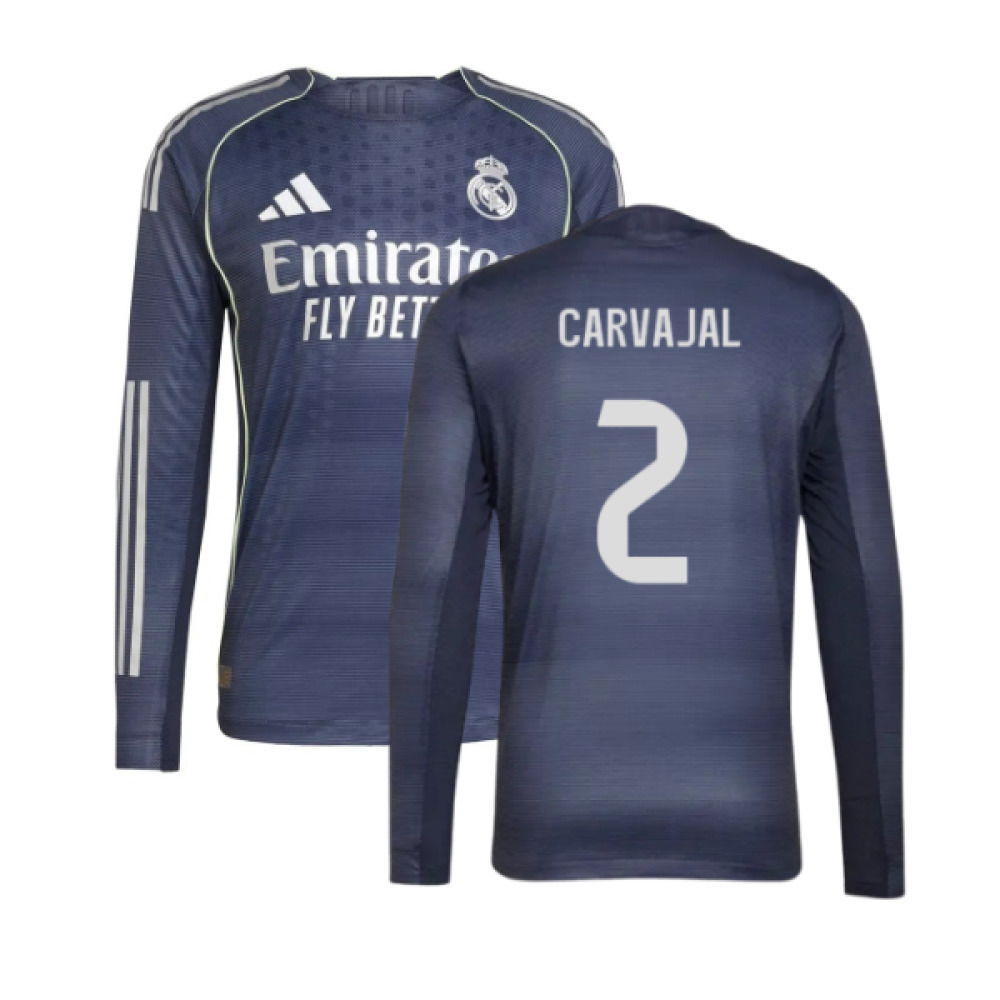 2025-2026 Real Madrid Long Sleeve Away Shirt (Carvajal 2)