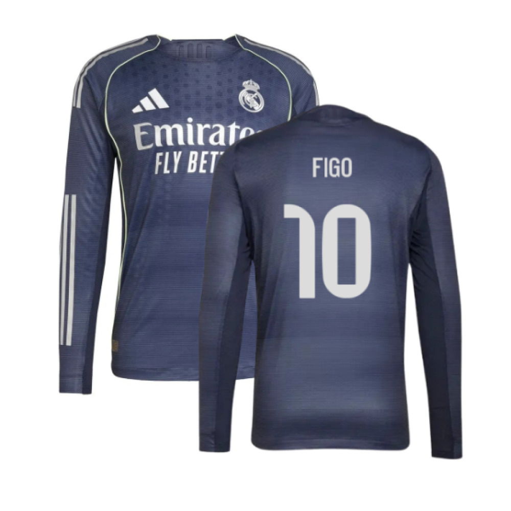2025-2026 Real Madrid Long Sleeve Away Shirt (Figo 10)