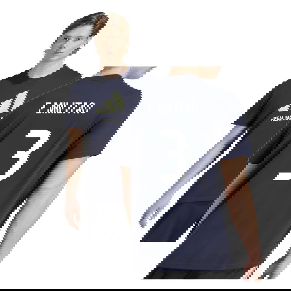 2025-2026 Real Madrid Seasonal Graphic Tee (Legend Ink) (E.Militao 3)
